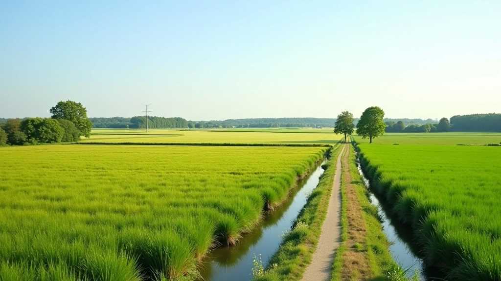Waterland polders met weilanden en water