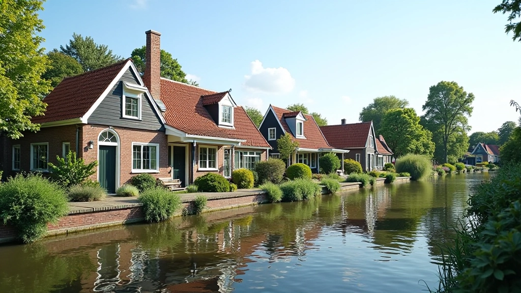 Dorp Marken met karakteristieke huizen aan het water